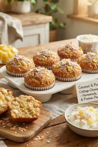 Coconut & Pineapple Cottage Cheese Muffins – Tropical & Protein-Packed