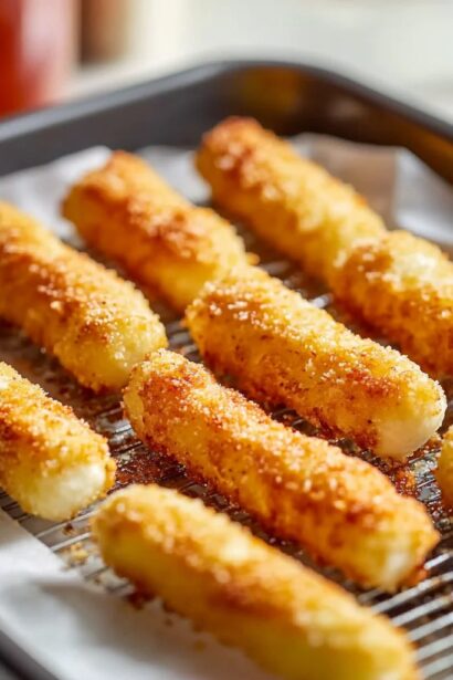 Crispy Air Fryer Mozzarella Sticks Recipe