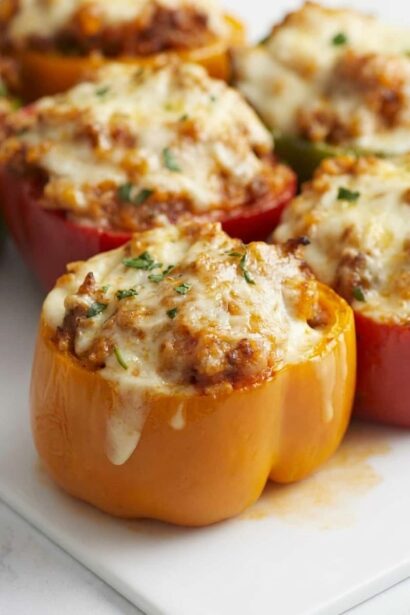 Easy Stuffed Bell Peppers with Italian Sausage and Rice - foodnibble.com