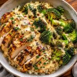 Iresistible grilled chicken and broccoli bowls with creamy garlic sauce