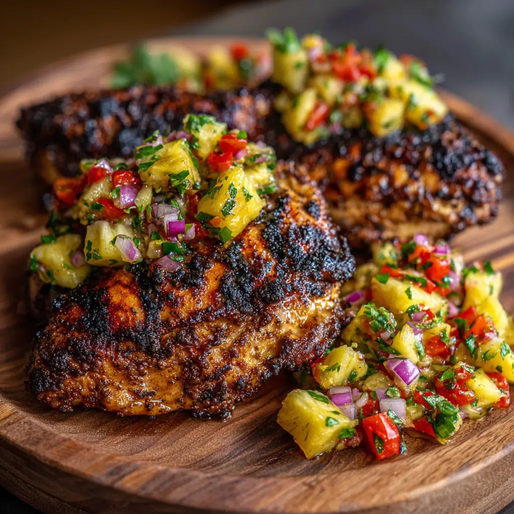 Jamaican Jerk Chicken with Pineapple Salsa