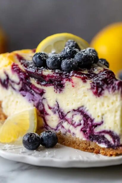 Lemon Blueberry Swirl Cheesecake
