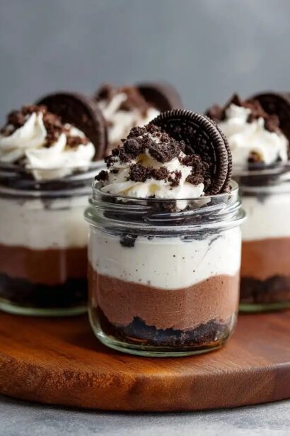 No Bake Oreo Cheesecake Jars