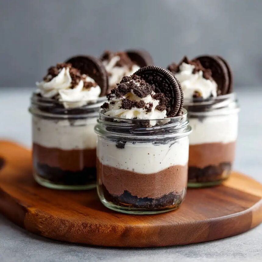 No Bake Oreo Cheesecake Jars