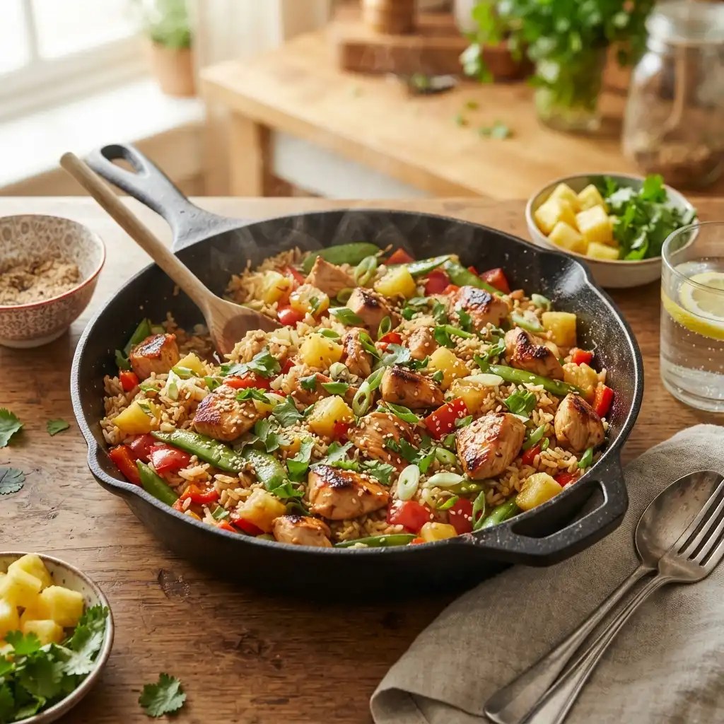 Pineapple Chicken and Rice – Sweet, Savory & Effortlessly Easy One-Pan Meal