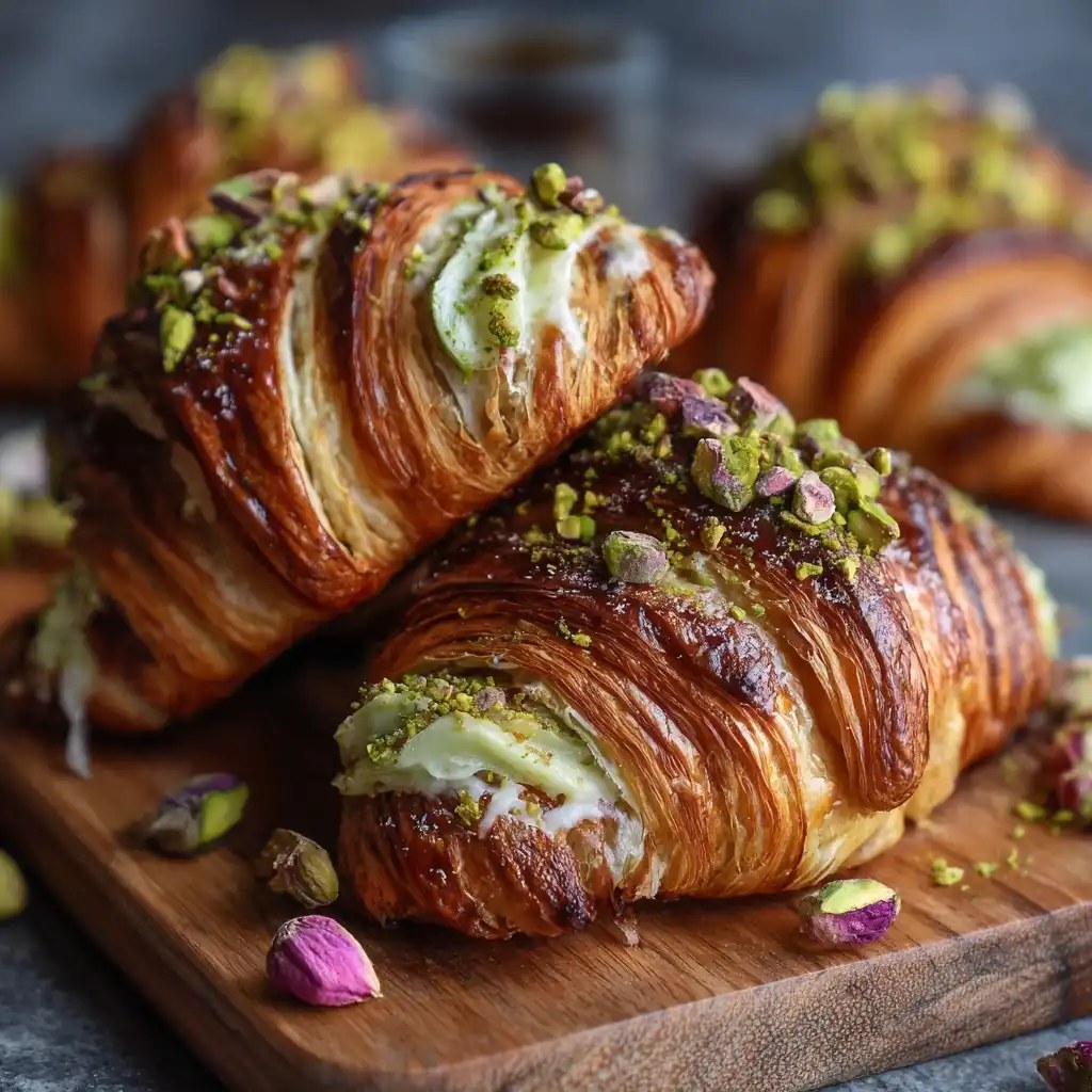 Pistachio Cream Croissants