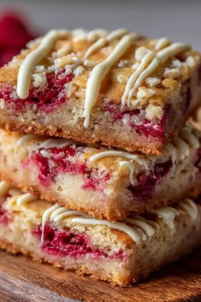 Raspberry White Chocolate Blondies