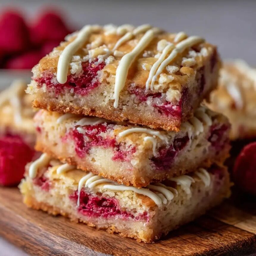 Raspberry White Chocolate Blondies
