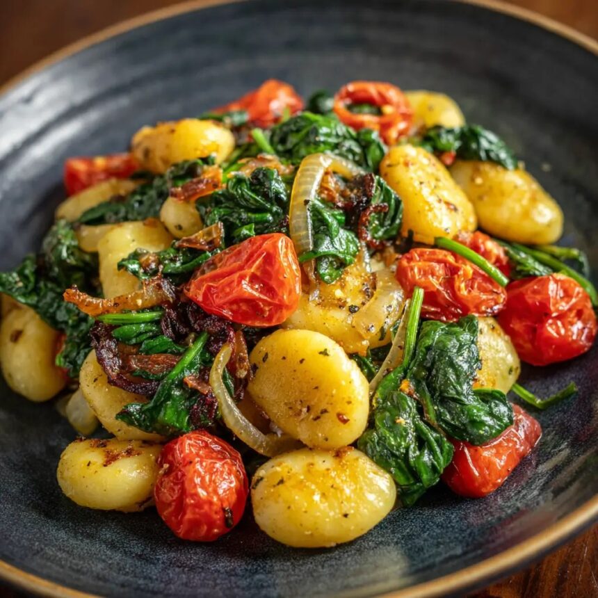 Sautéed Gnocchi with Spinach and Tomatoes