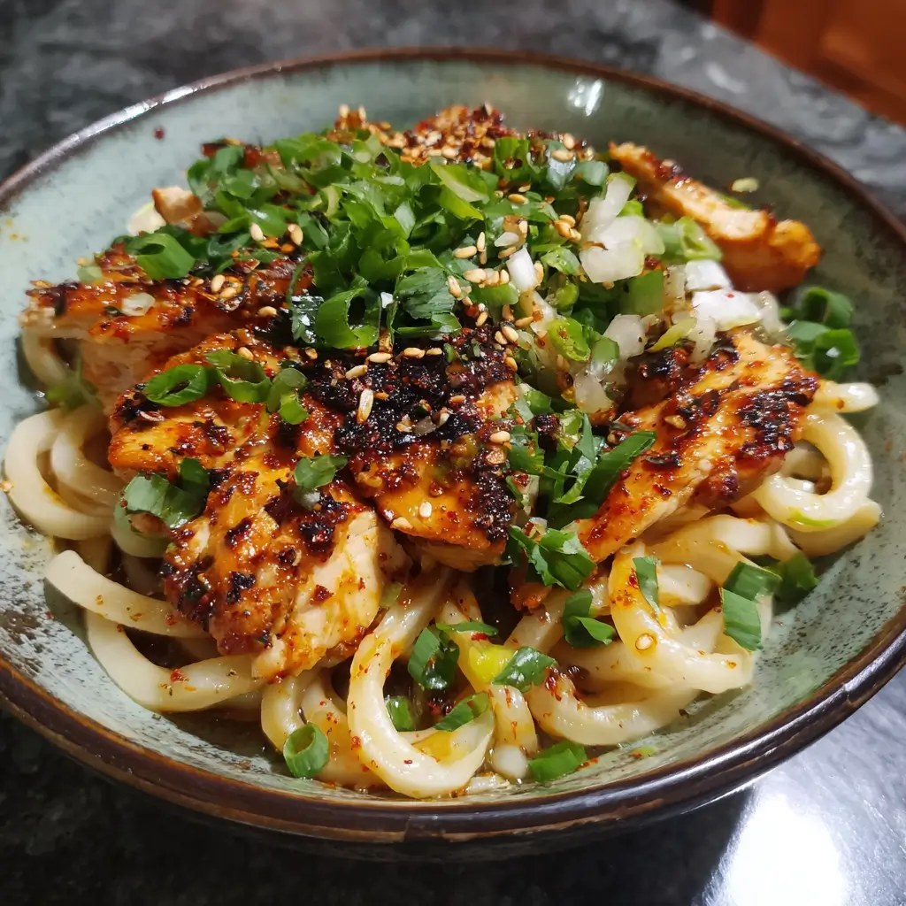 Spicy Chicken Udon Noodles