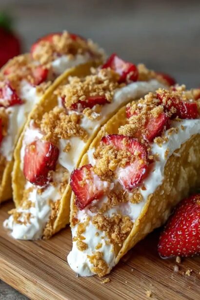 Strawberry Crunch Cheesecake Tacos