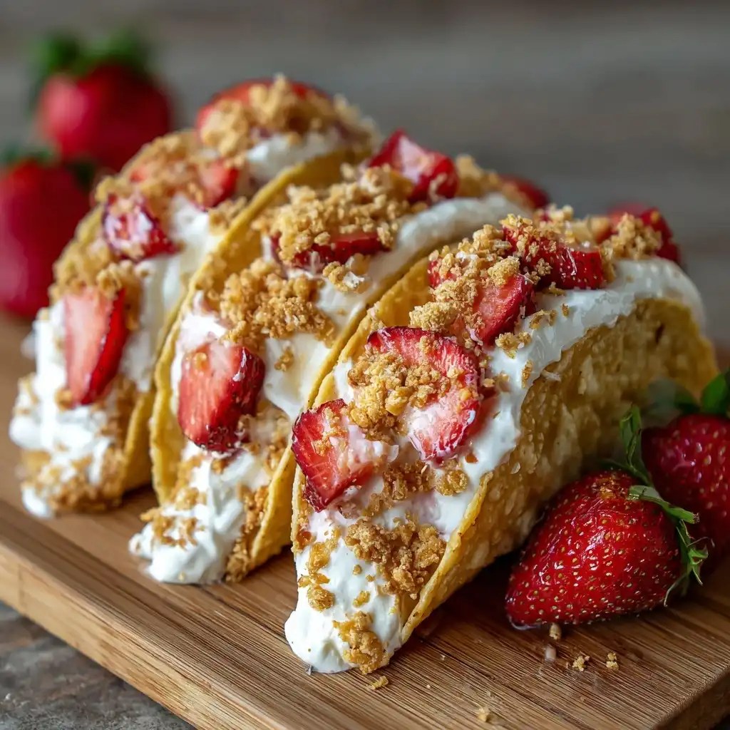 Strawberry Crunch Cheesecake Tacos