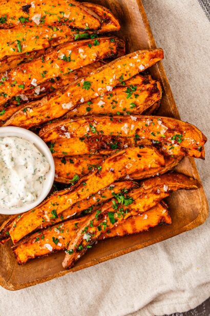 Air Fryer Sweet Potato Wedges | She's Not Cookin'