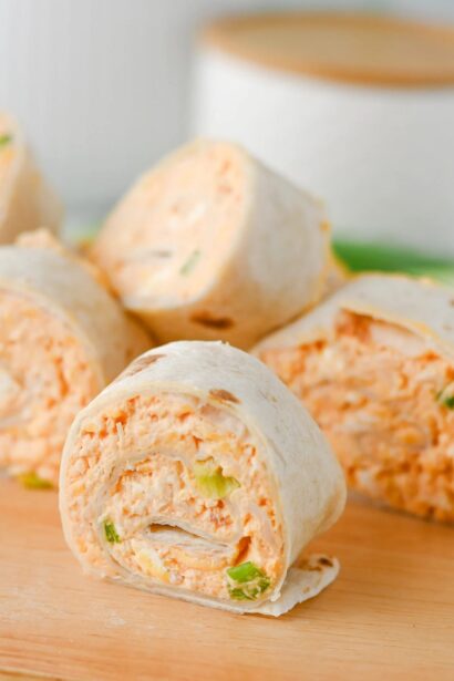Buffalo Chicken Pinwheels | She's Not Cookin'
