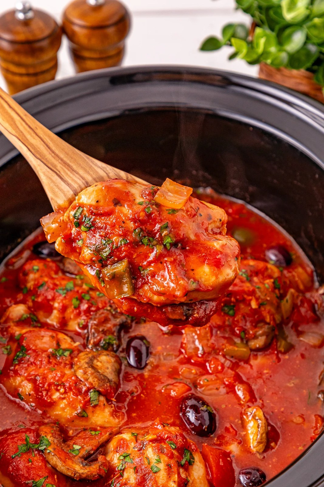 Crockpot Chicken Cacciatore | She's Not Cookin'