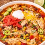 Crockpot Chicken Enchilada Soup | She's Not Cookin'