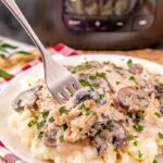 Crockpot Cream Of Mushroom Chicken | She's Not Cookin'