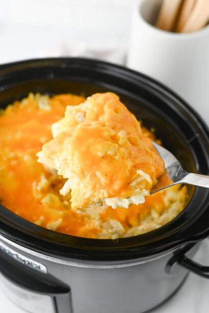 Crockpot Hashbrown Casserole | She's Not Cookin'