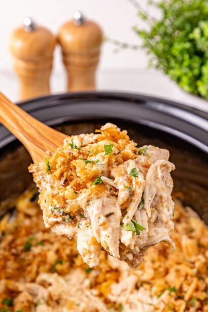 Crockpot Ritz Cracker Chicken Casserole | She's Not Cookin'