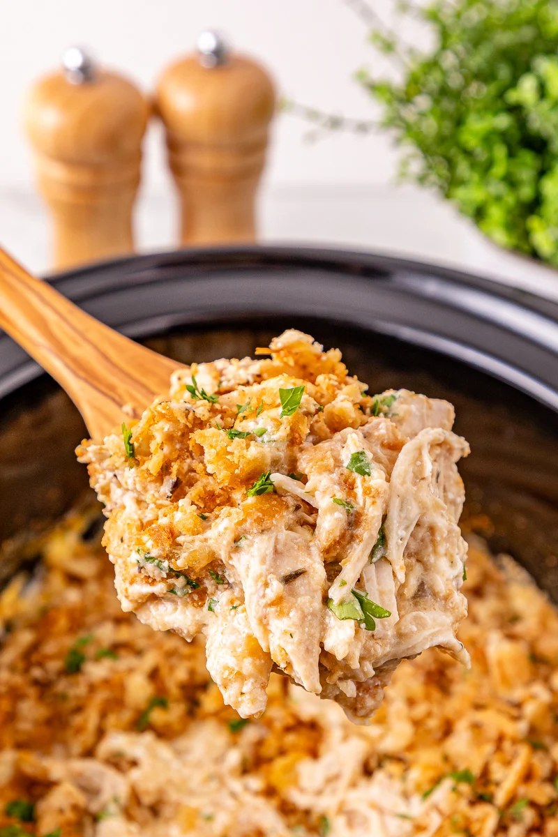 Crockpot Ritz Cracker Chicken Casserole | She's Not Cookin'