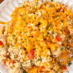 Easy Cheesy Chicken & Rice Casserole | She's Not Cookin'