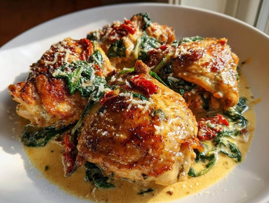 Irresistible Creamy Tuscan Chicken Thighs in 35 Minutes