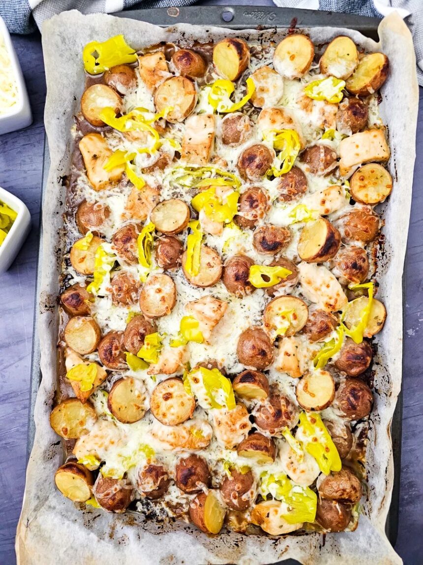 Sheet Pan Mississippi Chicken & Potatoes | She's Not Cookin'